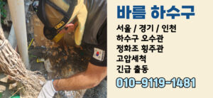 하수구 하수도 오수관 정화조 횡주관 집수정 배수구 배수관 집수정 오수받이 맨홀 막힘 역류 넘침 고압세척